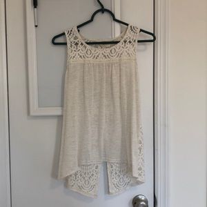 Cream lacy tank